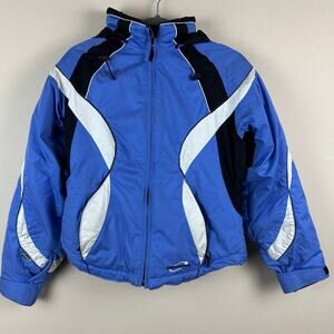 Obermeyer‎ Ski Jacket Blue WeatherX4 Hooded Snow Winter Youth 16 Womens XS